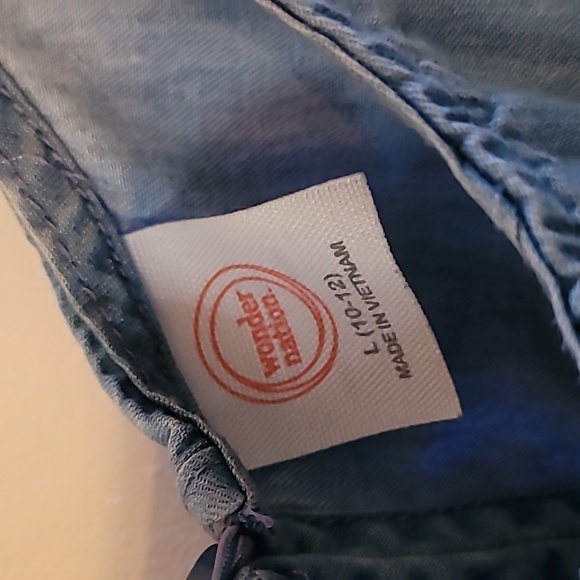 Wonder Nation Set of 2, Chambray Dress & Blue Floral Jumpsuit - Girls L 10/12 - Picture 9 of 10